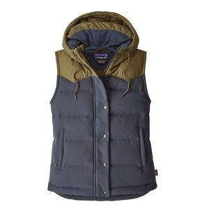 Patagonia Bivy Down Canvas Hooded Puffer Vest RARE